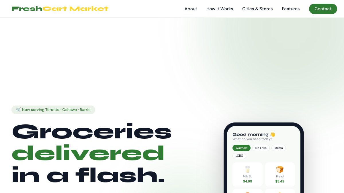 FreshCart Market project screenshot